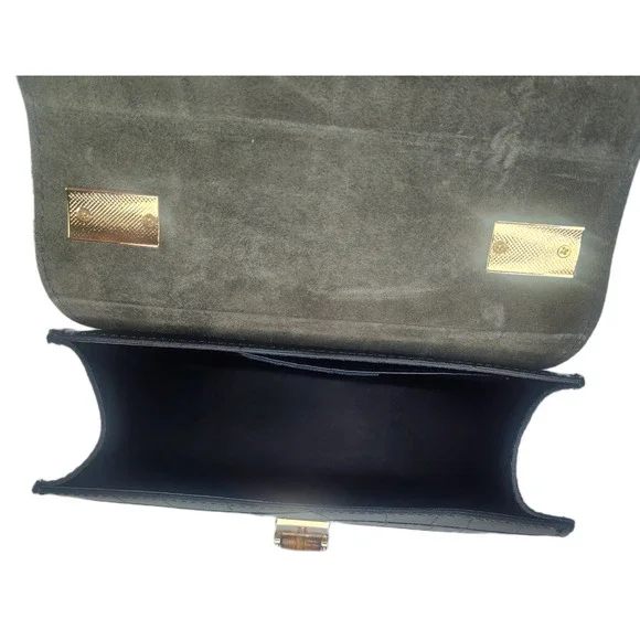 Charlie Leather Teresa Emerald Green Croc Print Small Handbag/Crossbody Bag-NWT - Picture 6 of 13